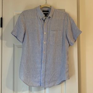 Banana Republic 100% Linen Short Sleeve Shirt Slim Fit